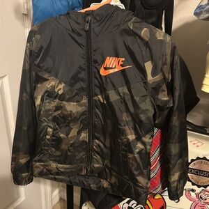 Nike Kids Camo Jacket - Black and Orange